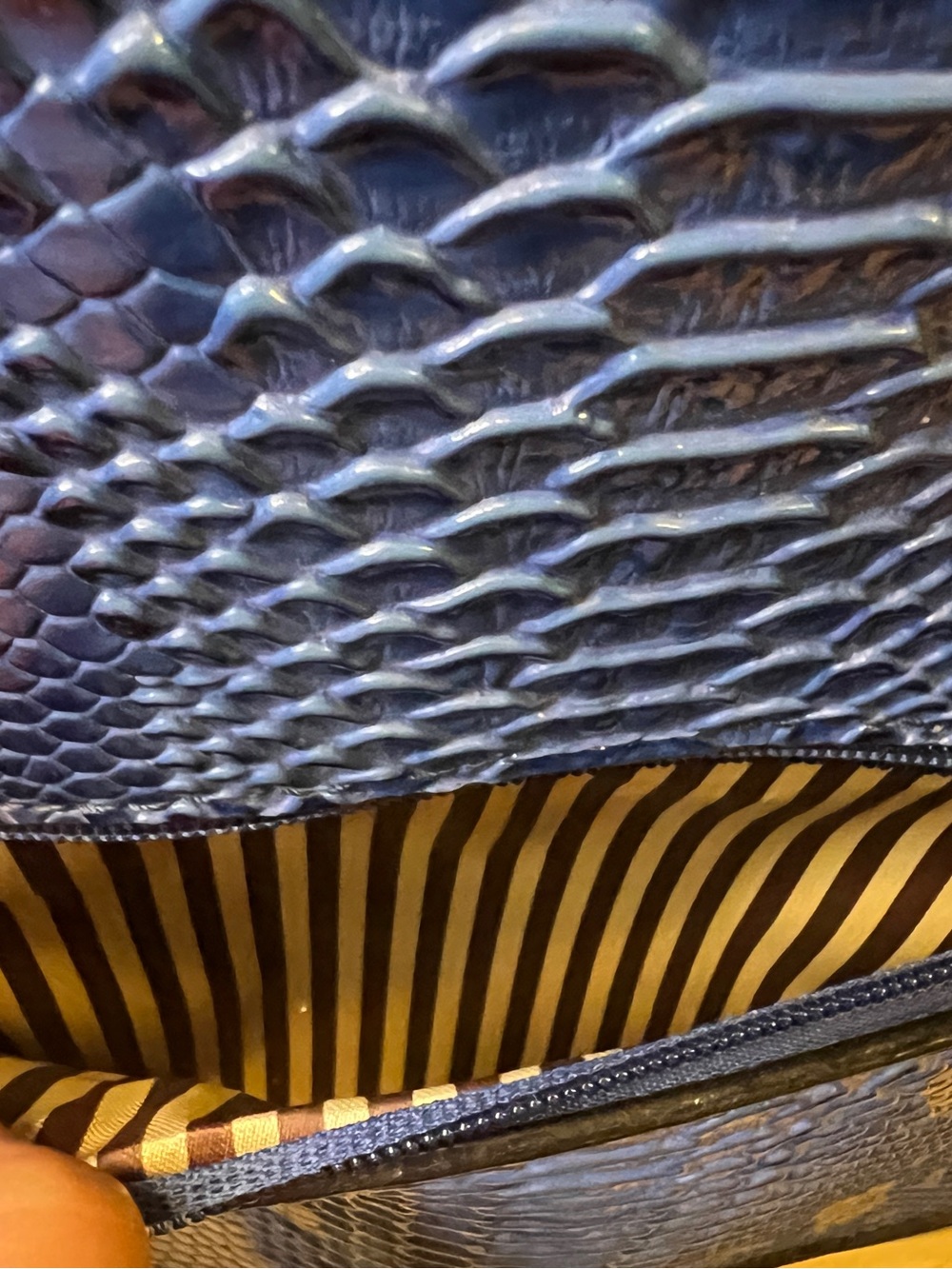 Blue Faux Croc Satchel - Picture 10 of 16